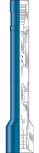 Drawing of side view cross-section of a pipe